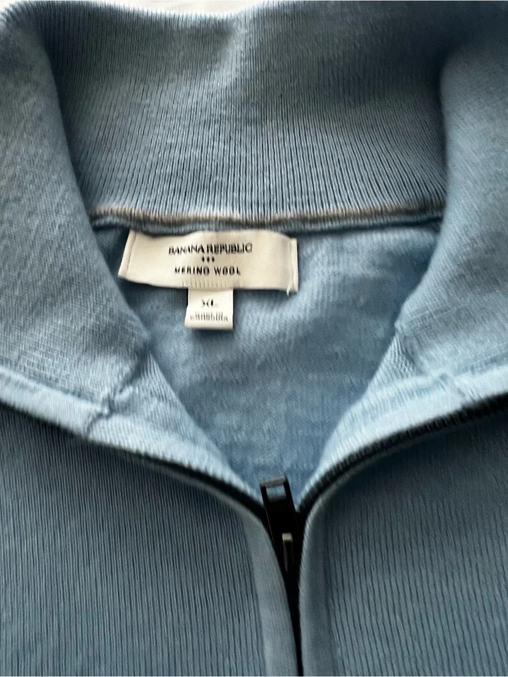 Banana Republic Men's Sky Blue Quarter-Zip Sweater